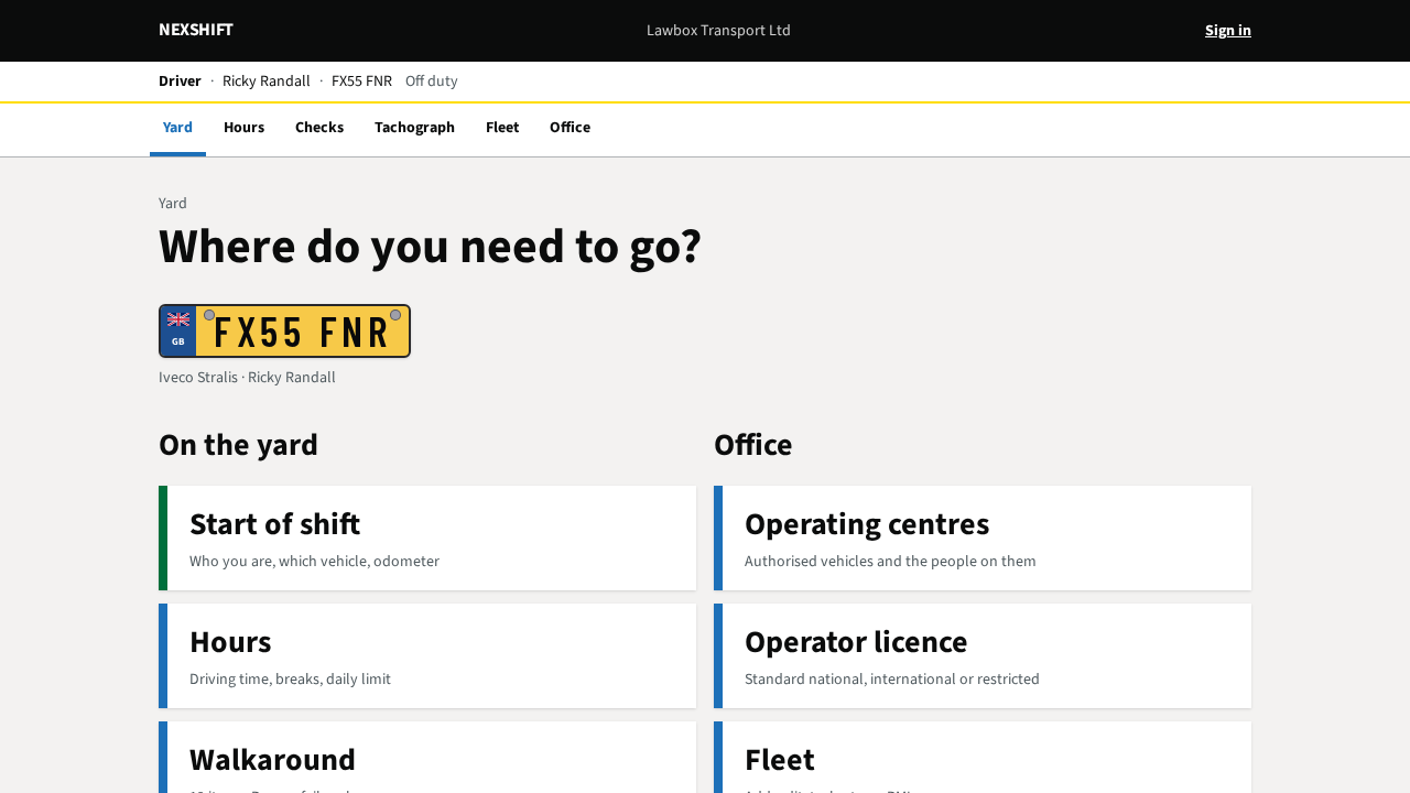 NEXSHIFT operator yard on a phone